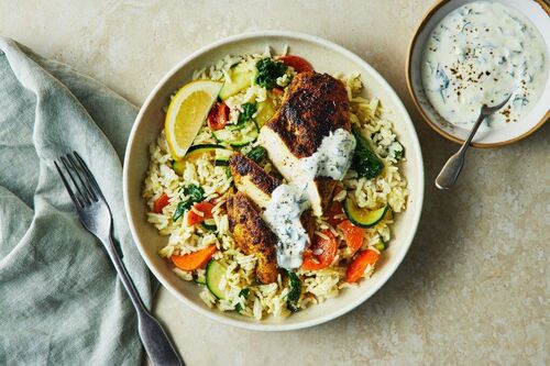 Curry-Spiced Chicken Breast and Coconut Rice