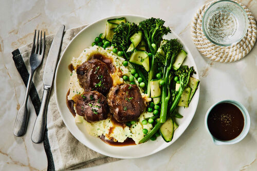 Lamb Rissoles and Chive Mash