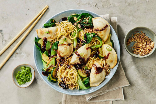 Crispy Pork Dumplings and Noodles