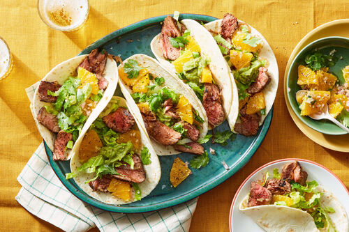 Mojo Beef Strip Tacos