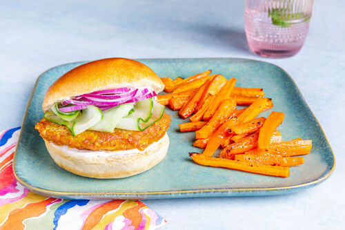Vegan kipkatsu-burgers