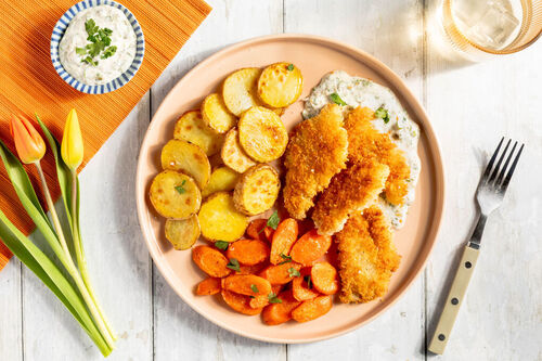 Zelfgemaakte vissticks van heekfilet