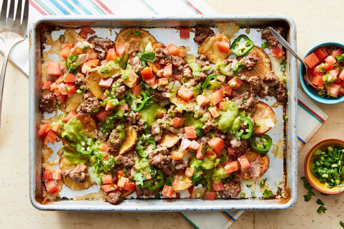 Braised Beef Potato Nachos Supreme