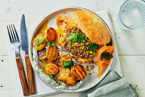 BBQ Pistachio Lamb Burgers