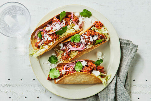 Smoky Plant-Based Mince Hard-Shell Tacos