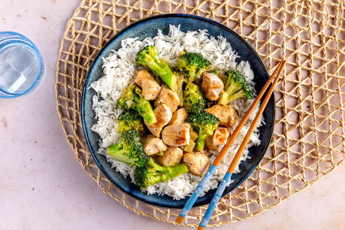 Miso-kip met broccoli