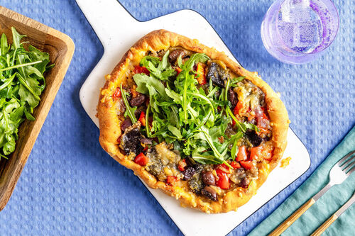 Vegetarische pide met auberginecrème