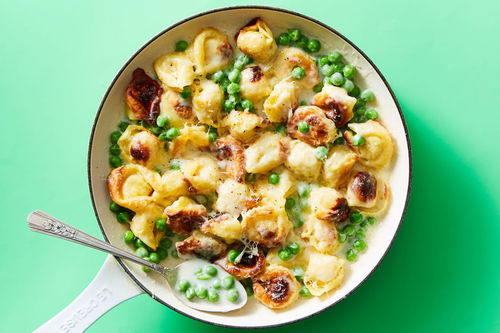 Easy Peas-y Gluten Free Ravioli Alfredo