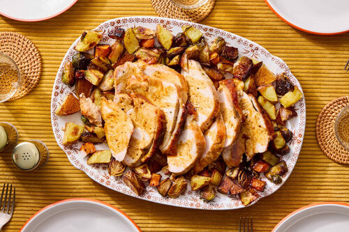 Maple-Mustard Glazed Turkey Breast & Potatoes