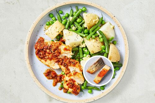 Red Pesto Seared Salmon