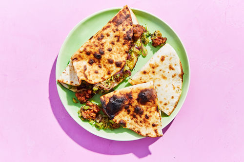 Chorizo-Broccoli Quesadilla