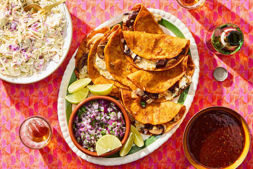 Mushroom Quesabirria-Style Tacos