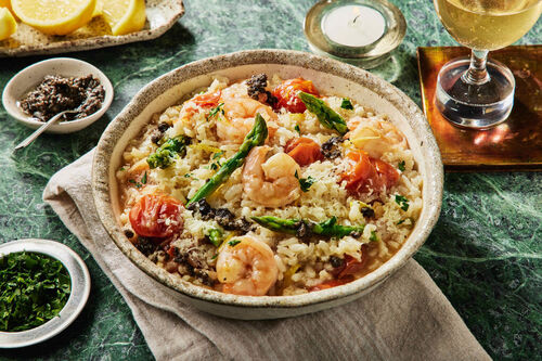 Summer Truffle, Prawn and Asparagus Risotto