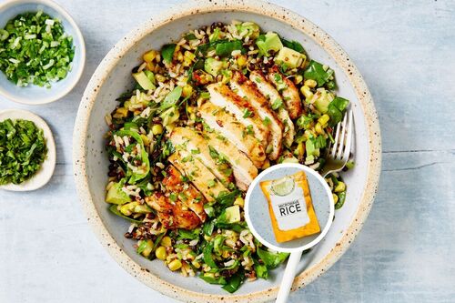 Nutritious Spicy Chicken Microwave Grain Bowl