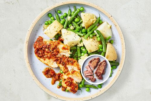 Red Pesto Seared Porterhouse Steak