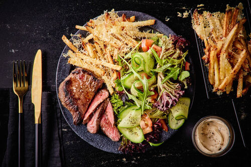 Truffle Beef Rump Steaks and Parmesan Frites