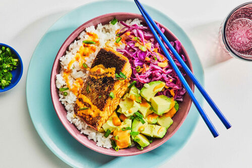 Glazed Salmon Poke Bowl
