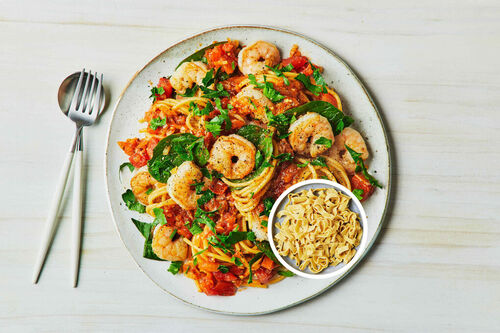 Garlic-Chilli Prawn Fettuccine