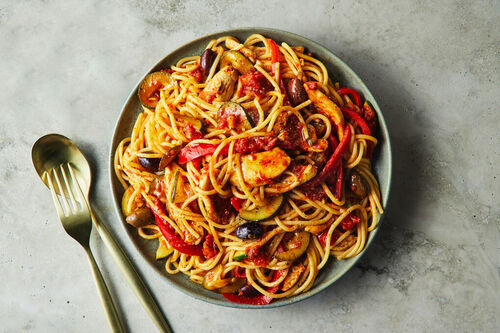 Tuscan Chicken Spaghetti