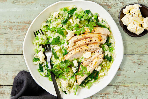 Chicken, Pea and Spinach Risotto