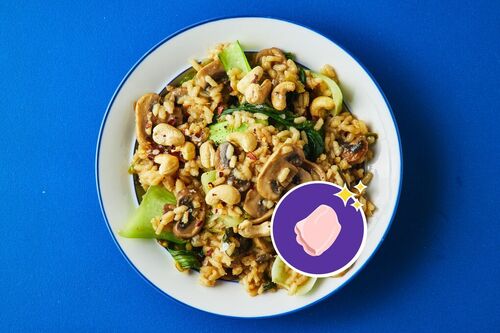 Asian-Style Chicken and Mushroom Risotto