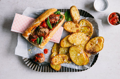 Bio-meatball sandwich