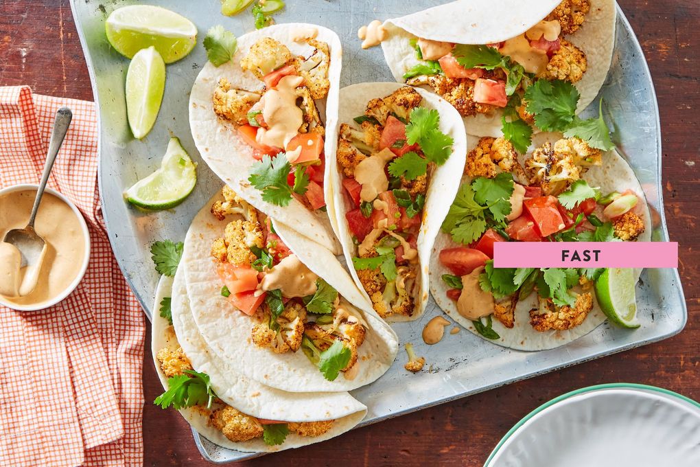 Baja Style Cauliflower Tacos with Pico de Gallo Lime Crema