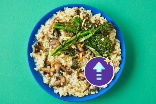 Peppery Roast Mushroom and Chicken Risotto