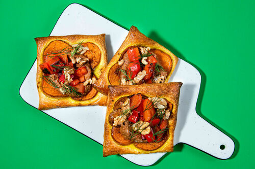 Galettes met zoete aardappel en paprika
