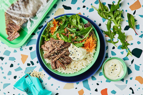 Teriyaki Slow-Cooked Brisket Rice Bowl
