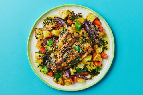 Seared Basa in Parsley Sauce