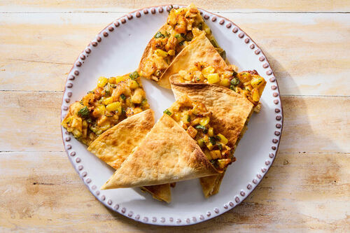 Cheesy Chicken & Vegetable Quesadilla