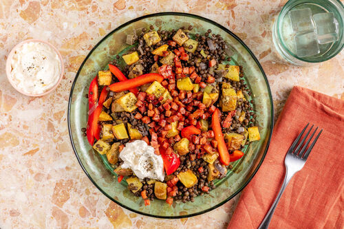 Warme aardappelsalade met spek