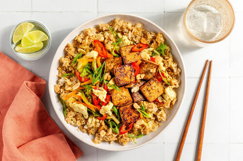 Indonesische rijst met tofu en ei