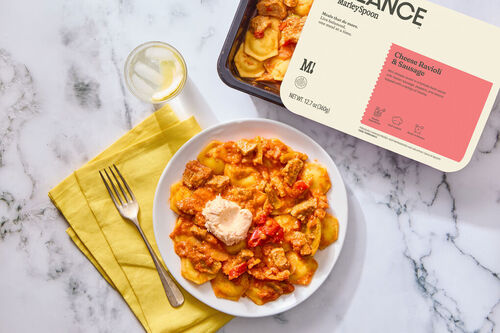 Cheese Ravioli & Sausage