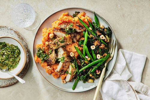 Italian-Seasoned Chicken and Salmoriglio