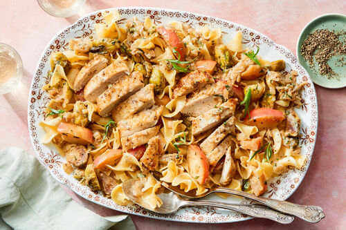 Chicken Fricassée, Apples & Brussels Sprouts