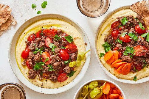Spiced Beef & Homemade Hummus Platter