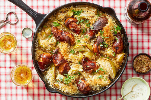 Bratwurst & Sauerkraut Skillet