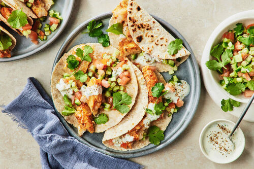 Masala Fish and Kachumber Wraps