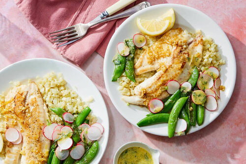 Lemon Trout with Cauliflower Rice