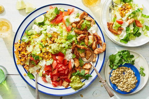 Chicken Taco Salad with Double the Chicken!