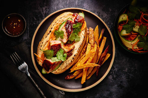 BBQ Hoisin-Glazed Salmon Banh Mi