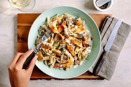 Hähnchengeschnetzeltes und Champignons