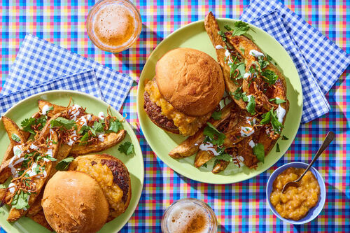 Lamb Burger with Fresh Apricot Chutney