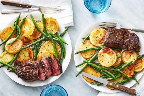 Honey Dijon Glazed Steak With Roasted Green Beans Potatoes Marley Spoon