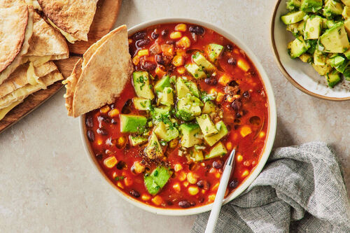 Mexican Black Bean Soup with Avo Salsa