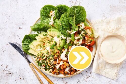 Smoky Chickpea and Haloumi Cobb Salad