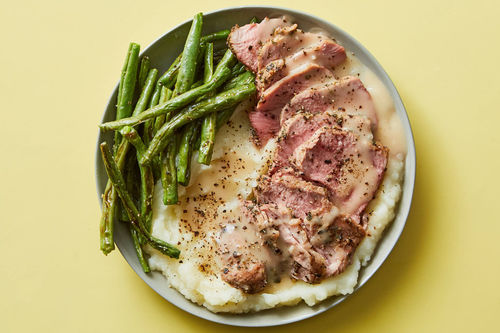 Herbed Pork Tenderloin With Mashed Potatoes Gravy Dinnerly