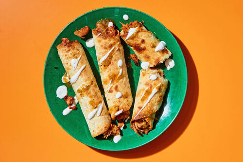 Oven-Fried Taquitos with Readymade Chicken